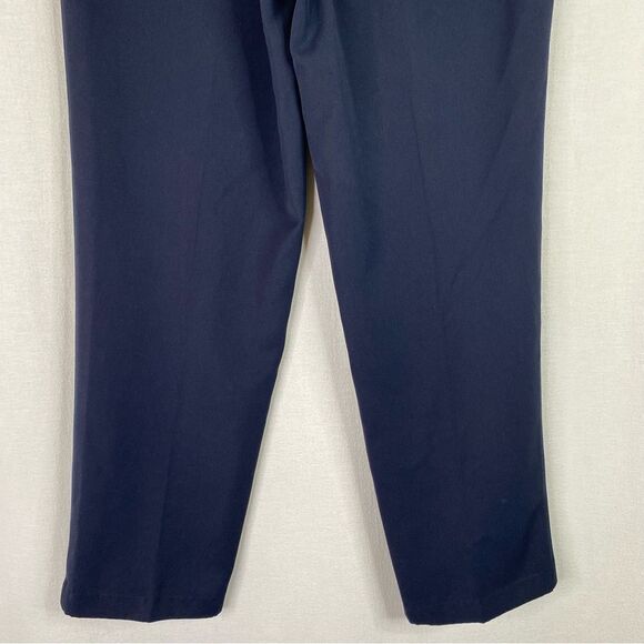 LL Bean Navy Business Casual Pleated Work Pants 4 Pockets Size 10 Elastic Band - Picture 8 of 13
